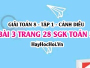 Giải bài 3 trang 28 Toán 8 Tập 1 SGK Cánh Diều